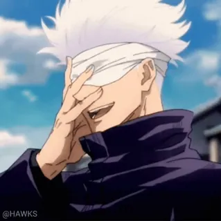 😏 2d155160 Satoru Gojo Jujutsu Kaisen Аниме, Манга, Годжо, Сатору, Белые Волосы, Повязка telegram sticker