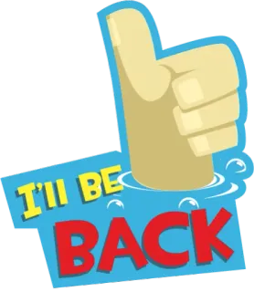 👍 afca62f2 I'll BE BACK 手, リターン, 面白い, フレーズ, 約束, 漫画 telegram sticker