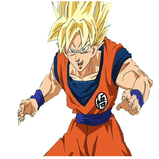 ✊ 30d2b129 Goku Dragon Ball Аниме, Гоку, Драгон Болл, Супер Сайян, Бои, Мультфильм whatsapp sticker