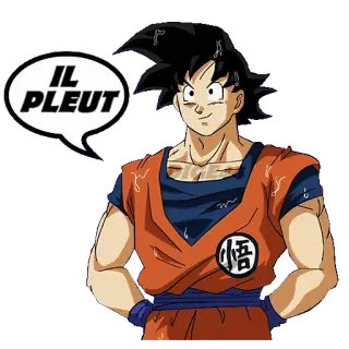 🌧 c0db774e Goku Dragon Ball IL PLEUT Гоку, Аниме, Драгон Болл, Мультфильм, Дождь, Идёт дождь, Персонаж whatsapp sticker