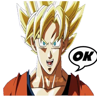 🆗 171ff768 Goku Dragon Ball OK goku, dragon ball, ok, anime, manga, super saiyajin telegram sticker