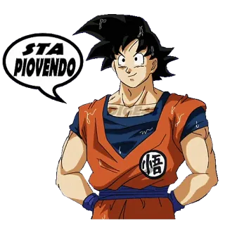 🌂 3170b084 Goku Dragon Ball STA PIOVENDO anime, dragon ball, goku, regen, wetter telegram sticker