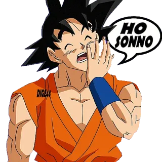 🥱 989f7965 Goku Dragon Ball HO SONNO Anime, müde, schläfrig, Dragon Ball, Goku, Cartoon, Manga telegram sticker
