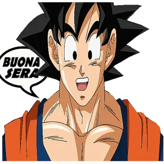 🌙 dab0c675 Goku Dragon Ball BUONA SERA goku, dragon ball, anime, gruß, guten abend, guten abend, italienisch telegram sticker