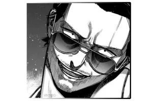 😈 1b5be2c0 homme, lunettes de soleil, sourire narquois, noir et blanc, portrait, confiant telegram sticker