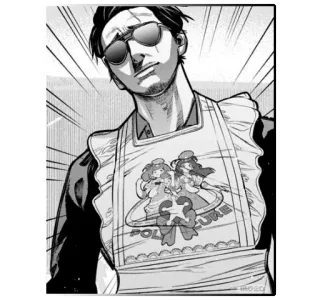 😇 c2cae575 POLICURE tablier, personnage, animé, manga telegram sticker