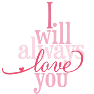 ❤ e0f86486 I will always love you cinta, hati, romansa, kasih sayang, hubungan, valentine, romantis telegram sticker