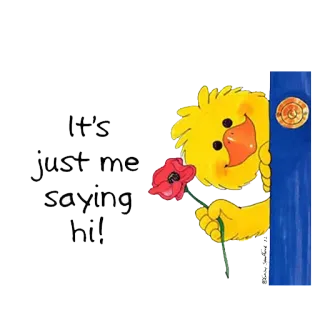 ✋ eb812c2c It's just me saying hi! kartun, salam, bunga, kuning, imut, say hai, ini hanya aku telegram sticker