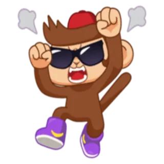😠 63affe77 обезьяна, мультфильм, злой, очки, взволнованный telegram sticker