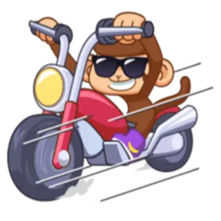 🏍 73b61c01 обезьяна, мотоцикл, животное, мультфильм, скорость, солнцезащитные очки telegram sticker