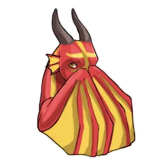 😊 3cd578f3 龙, 卡通, 幻想, 动物, 红色, 黄色 telegram sticker