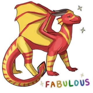 ✨ 3f526b1a FABULOUS 龙, 绝妙, 幻想, 动物, 贴纸, 彩色, 翅膀 telegram sticker