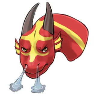 💢 5c0ecfff 龙, 奇幻, 怪物, 生物, 神话, 红色, 黄色 telegram sticker