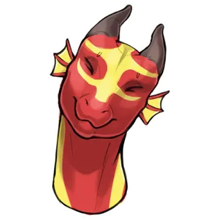 🙃 e6fb6da5 龙, 幻想, 生物, 动物, 卡通, 可爱, 红色, 黄色 telegram sticker