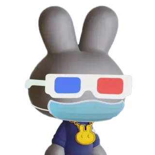 🕶 6587c17a coniglio, personaggio, occhiali da sole, maschera, cartone animato, coniglietto telegram sticker