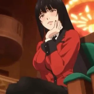 ♥️ 1ec028fa Yumeko Jabami Kakegurui Anime, Ragazza, Giacca rossa, Yumeko Jabami, Kakegurui, Carina whatsapp sticker