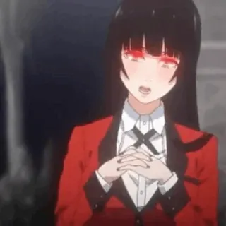 ♣️ 3d4f7e7e Yumeko Jabami Kakegurui Anime, Kakegurui, Yumeko Jabami, occhi rossi, gioco d'azzardo whatsapp sticker