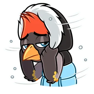 ❄️ 2d1767ec pinguim, triste, frio, inverno, pássaro, desenho animado, personagem telegram sticker