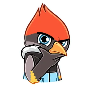 🤔 666f1dd4 pássaro, desenho animado, adesivo, personagem telegram sticker