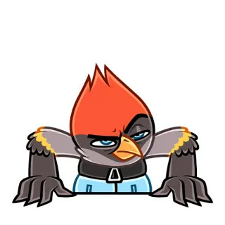 😡 7e834d9e pássaro, desenho animado, bravo, animal, vermelho, personagem telegram sticker