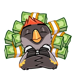 💰 f4deb7cf dinheiro, riqueza, grana, dólares, finanças, rico, pássaro telegram sticker