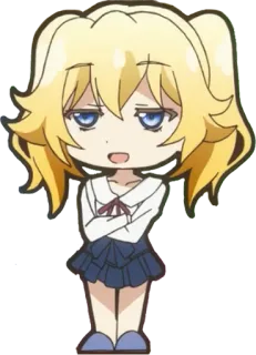 😏 569d4cf2 Аниме, Манга, светлые волосы, школьная форма, персонаж, милый telegram sticker