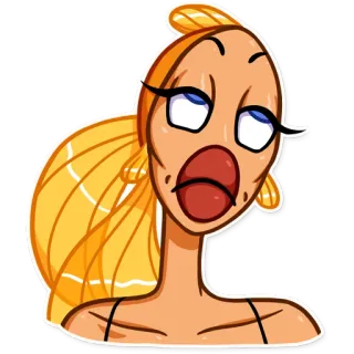 🙄 cda546d5 表情, 脸, 卡通, 女性, 贴纸 telegram sticker