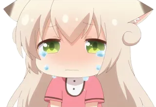 😭 554e19c4 anime, huilen, verdrietig, katmeisje, kawaii telegram sticker