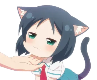 ✋ db222e44 Anime, Kat, Chibi, Schattig, Kawaii, Manga, Neko, Schoolmeisje telegram sticker
