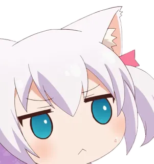 😠 f440175b Anime, Kat, Meisje, Schattig, Sticker, Expressie telegram sticker