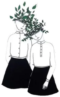 😶 3d8dff7b orang, daun, seni, gambar, ilustrasi, kesedihan telegram sticker