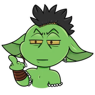 🖕 7eaf8571 goblin, fantasia, desenho animado, dedo do meio, rude telegram sticker
