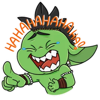 😂 81ca787c HAHAHAHA duende, rindo, engraçado, desenho animado, monstro telegram sticker