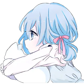 Голубая девочка @Nyasticks telegram stickers