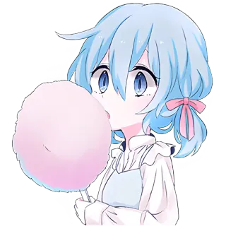 Голубая девочка @Nyasticks whatsapp stickers