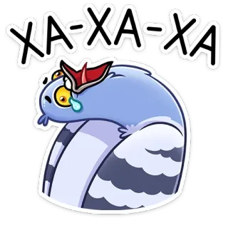 😀 80522968 XA-XA-XA птица, мультфильм, плач, смех, эмоция, смешной telegram sticker