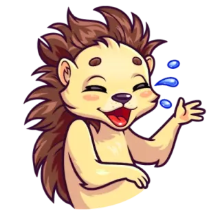 😂 89d70763 hérisson, dessin animé, mignon, animal, personnage, joyeux, rire telegram sticker