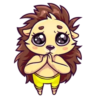 😔 9e2ea1c4 hérisson, mignon, animal, dessin animé, kawaii, suppliant, implorant, yeux telegram sticker