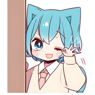 👌 6b90bad5 Anime, Kawaii, Dessin animé, Mignon, Fille, Oreilles de chat telegram sticker