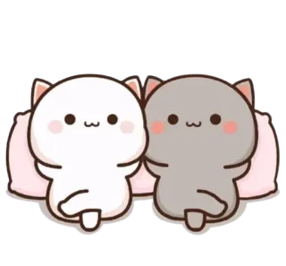 🙂 6637762a kucing, Peach dan Goma, imut, kawaii, stiker, menggemaskan, kartun whatsapp sticker