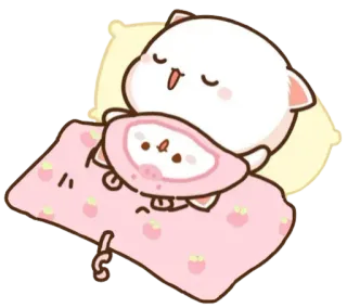 😴 6a782b3d kucing, tidur, imut, hewan, kartun, kawaii, selimut whatsapp sticker
