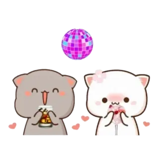 🥫 c5da62ac kucing, bubble tea, imut, bola disko, kawaii whatsapp sticker
