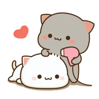 ❤ e8edcefe kucing, imut, kawaii, hati, perawatan, pengering rambut whatsapp sticker