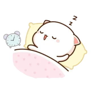 😴 f5c979ea kucing, tidur, jam alarm, tidur, lucu, kawaii, kartun, hewan whatsapp sticker