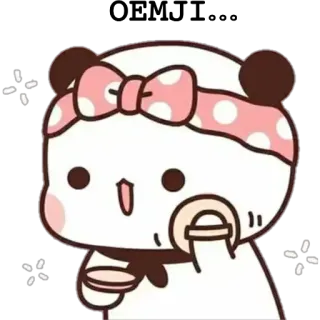 🤩 0e8326ff Panda, Lindo, Dibujos animados, Maquillaje, Kawaii, Oso telegram sticker