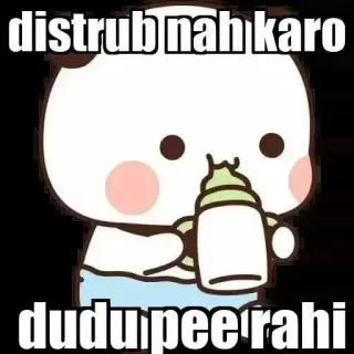 🍼 3b943a60 distrub nah karo
dudu pee rahi Panda, Bebé, Biberón, Dibujos animados, Lindo, Meme telegram sticker