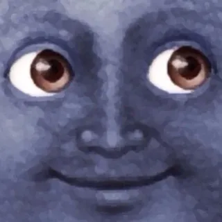🌚 2d55863d 月亮, 脸, 蓝色, 表情, 恐怖, 眼睛, 卡通 telegram sticker