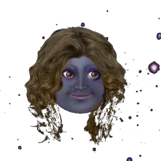 🌚 a1805ed5 脸, 头发, 月亮, 紫色 telegram sticker