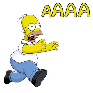 🙀 2f2cd499 Homer Simpson AAAA Homer, Simpson, AAAA, verängstigt, Cartoon telegram sticker
