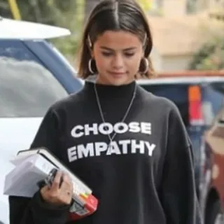 🍰 186574c3 CHOOSE EMPATHY empathy, choose, fashion, selena gomez, sweater telegram sticker